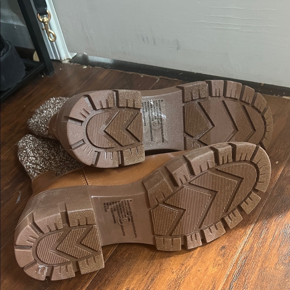 Universal Thread Brown And Knit Ankle Booties - image 4